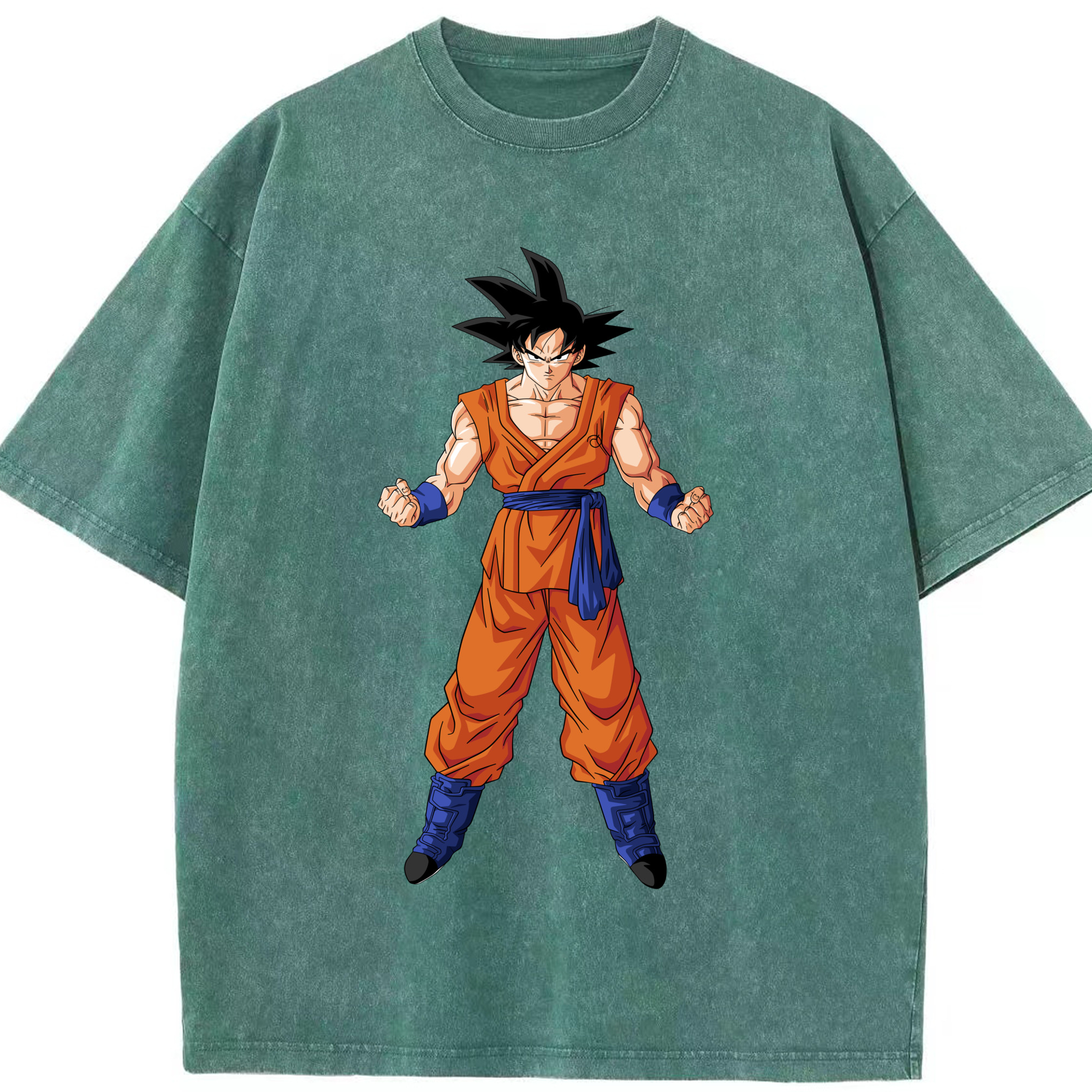 （画像用） ドラゴンボール 孫悟空（そん ごくう）Son Goku カカロット DRAGON BALL Kakarotto 綿100% ヴィンテージ風 半袖Tシャツ（フロントプリント）